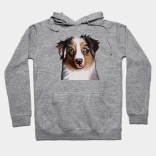 Cute Australian Shepherd Drawing Hoodie